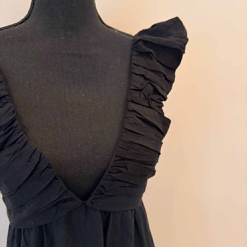 Jason Wu Linen Blend black Tiered Maxi Dress M NWT - image 10